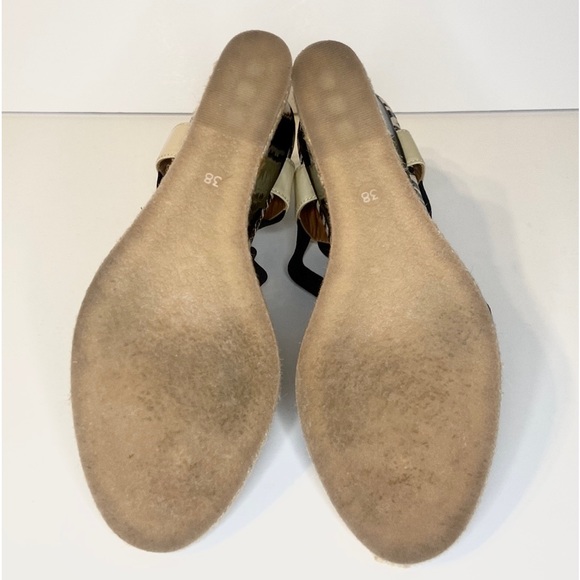 Fendi Carioca Zebra Wedge Sandals Size 38 - Picture 13 of 14